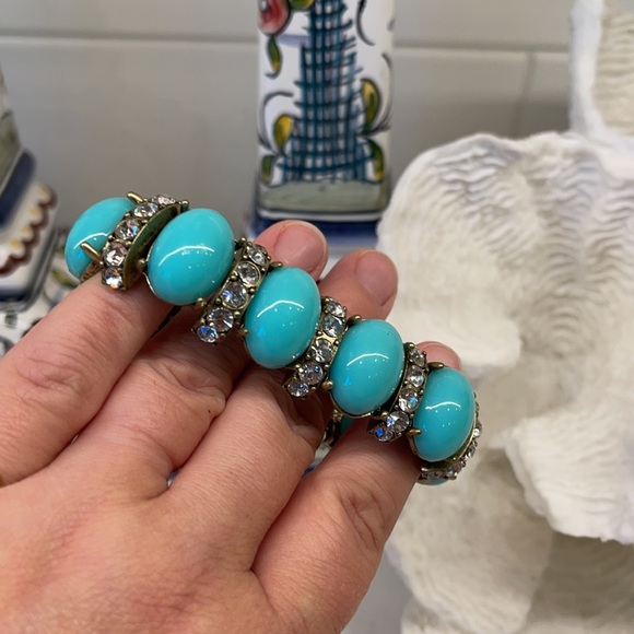 J. Crew Turquoise Crystal Stretch Bracelet - Picture 5 of 7